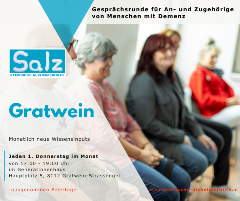 Graz-Umgebung, Gratwein Gesprächsrunden für Angehörige von Menschen mit Demenz