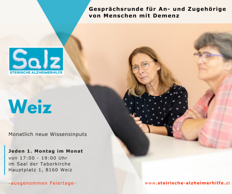 Weiz Gesprächsrunde für Angehörige von Menschen mit Demenz